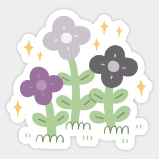 Asexual Pride Flowers Sticker